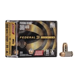 Federal P380HSD1 Premium Personal Defense 380ACP 99gr Hydra-Shok Deep Hollow Point 20 Per Box/10 Case