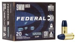 Federal S9SJT2 Syntech Defense 9mmLuger 138gr Segmented Jacketed Hollow Point 50 Per Box/10 Case