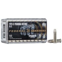 Federal PD22L1 Premium Personal Defense Punch 22LR 29gr Flat Nose 50 Per Box/100 Case