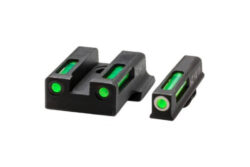 HiViz EZN321 LiteWave H3 Sight Set for S&W EZ380 Green Tritium White Outline Front Sight-Green Fiber Optic Rear Sight