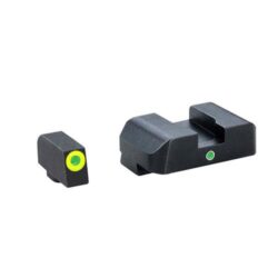 AmeriGlo GL301 i-Dot Sight  Set for Glock  Green Tritium LumiGreen Outline Front Sight-Green Tritium Rear Sight