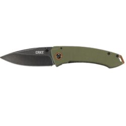 CRKT 2520 Tuna  3.22 Folding Plain Stonewashed 8Cr14MoV SS Blade Black/Green G10/SS Handle Includes Pocket Clip