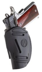 1791 Gunleather 4WH1SBLR 4-Way  IWB/OWB 01 Stealth Black Leather Belt Clip Fits 3-4 Barrel 1911