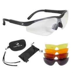 Radians T85RC T-85 Shooting Glass Kit Adult Clear/Smoke Gray/Amber/Copper/Orange Lens Polycarbonate Black Frame