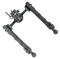Accu-Tac FCSRBG200 FC-5 G2 Bipod made of Black Hardcoat Anodized Aluminum with Picatinny Attachment, Steel Feet & 6-10.60 Vertical Adjustment