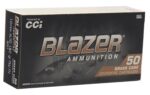 CCI 5221 Blazer Brass Handgun 10mmAuto 180gr Full Metal Jacket 50 Per Box/20 Case
