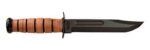 Ka-Bar 1217 USMC Fight/Utility 7 Fixed Clip Point Plain Black 1095 Cro-Van Blade. Brown Leather Handle. Includes Sheath