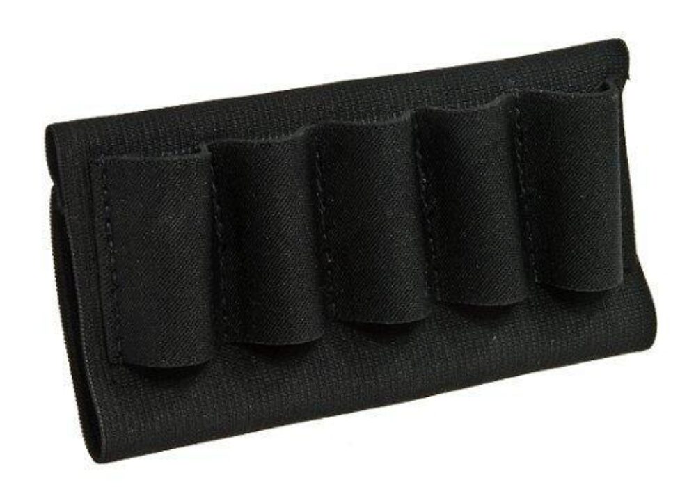 Blackhawk 74SH02BK Buttstock Shell Holder  Black Nylon 5rd Shotgun