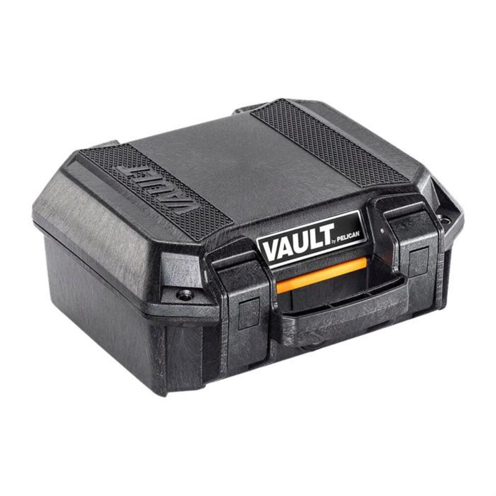 Pelican VCV100 Vault Case Small Black Polymer Holds Handgun