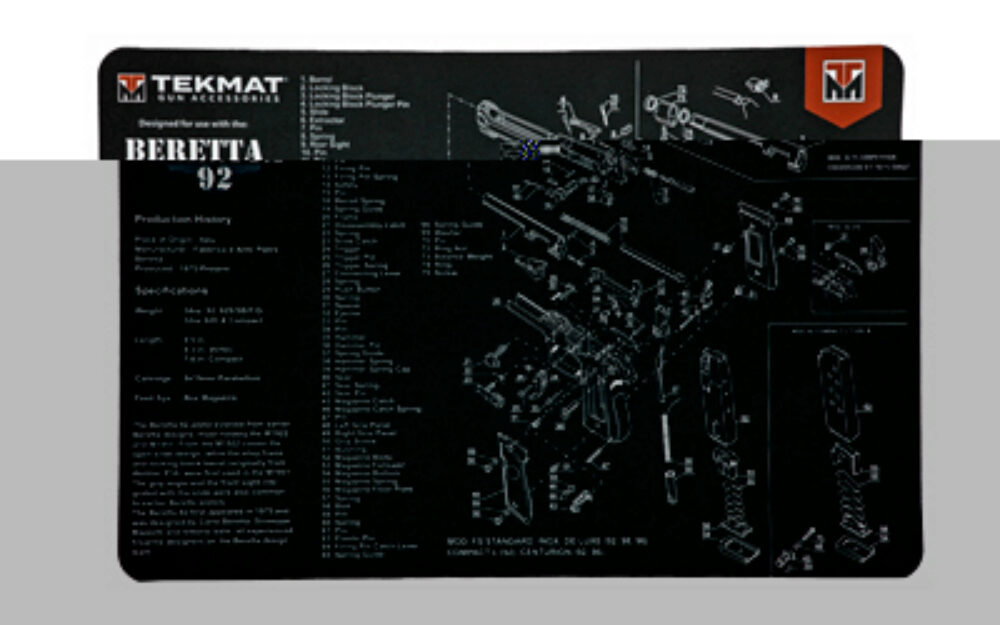 TEKMAT PISTOL MAT BERETTA 92 BLK