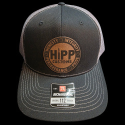 HIPP Trucker Hat - Black and Gray w/ Leather Patch