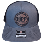 HIPP Trucker Hat - Gray & Black with Leather Patch