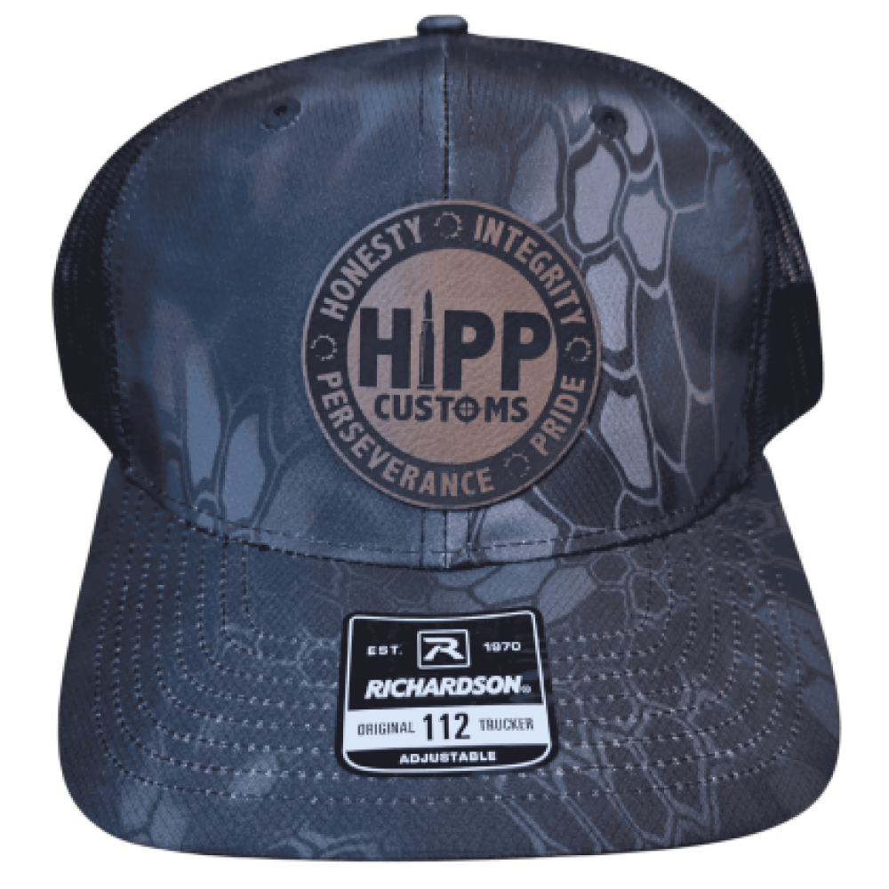 HIPP Trucker Hat - Black Kryptek w/ Leather Patch