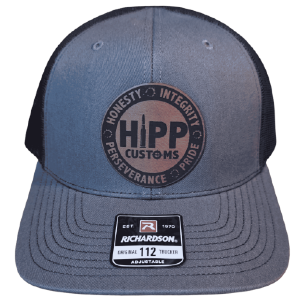 HIPP Trucker Hat - Gray & Black with Leather Patch