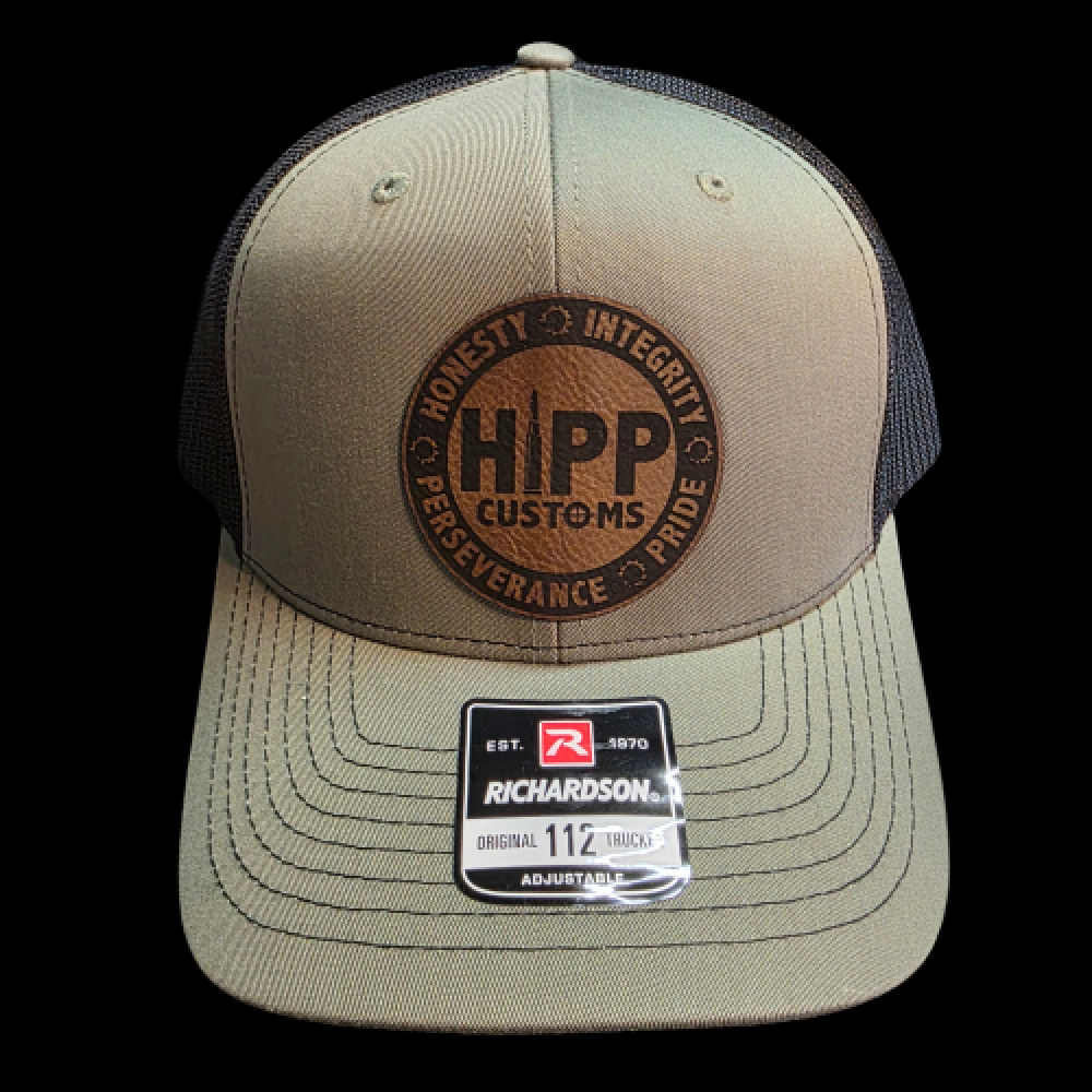 HIPP Trucker Hat - Green and Black w/Leather Patch