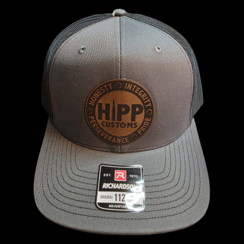HIPP Trucker Hat - Gray and Black w/ Leather Patch