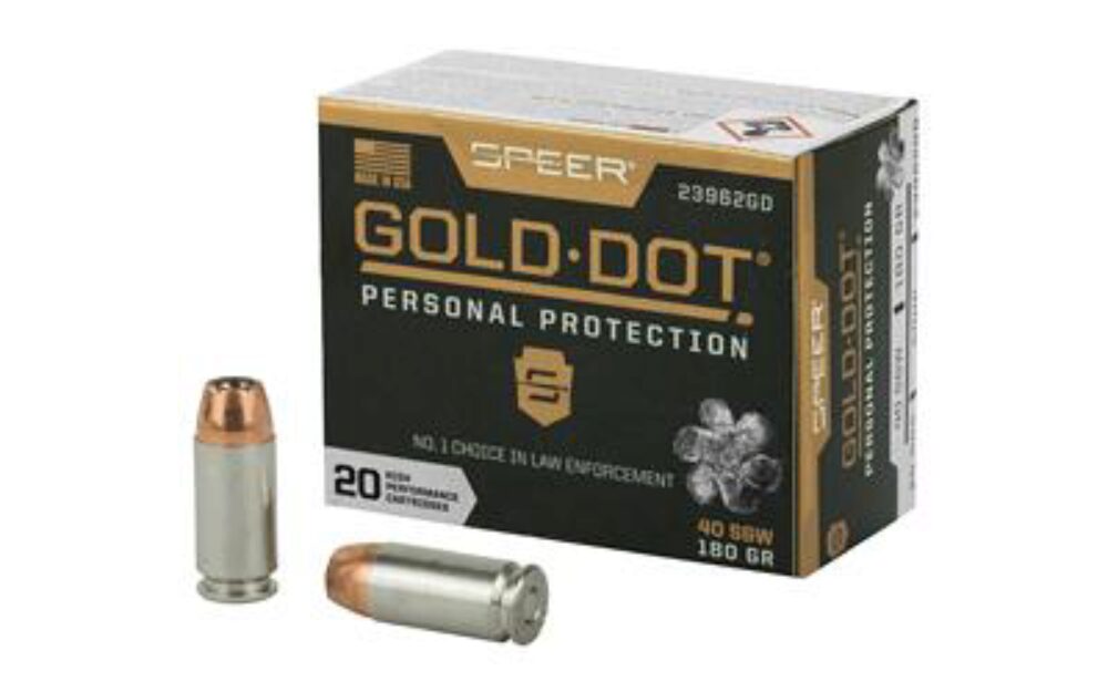Speer Ammunition Gold Dot Personal Protection 40SW 180GR Hollow Point 20rd