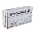 USA WHITE BOX 9MM LUGER HANDGUN AMMO