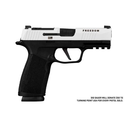 Sig Sauer Freedom Series, Turning Point USA, P365 X-Macro 3.7", Optics Ready, Black / White, 9mm Pistol
