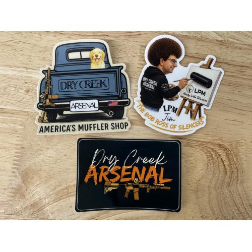 Dry Creek Arsenal 3 Pack Exclusive Sticker Pack