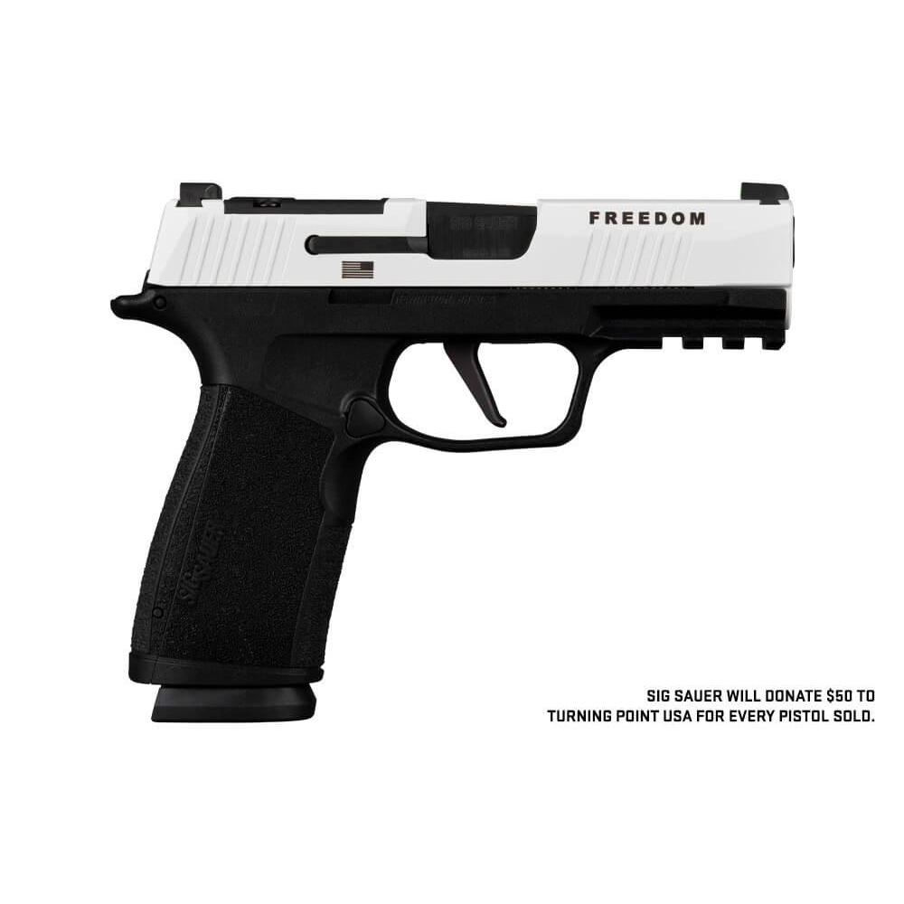 Sig Sauer Freedom Series, Turning Point USA, P365 X-Macro 3.7", Optics Ready, Black / White, 9mm Pistol