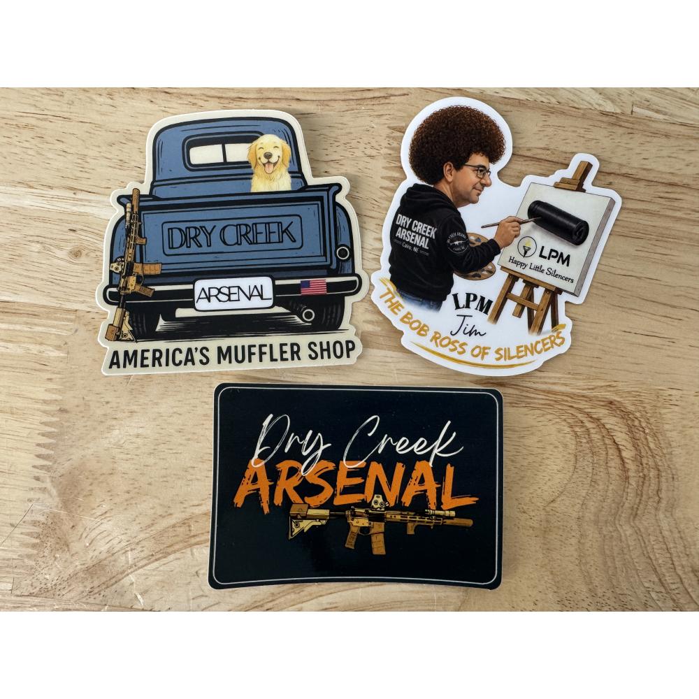 Dry Creek Arsenal 3 Pack Exclusive Sticker Pack