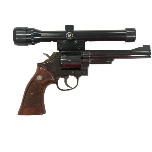 Smith & Wesson Model 19-4 .357 Magnum with 6" Barrel, Bushnell Magnum Phantom Scope Original Sights and Screws Original Papers/Toolkit with Target Stock