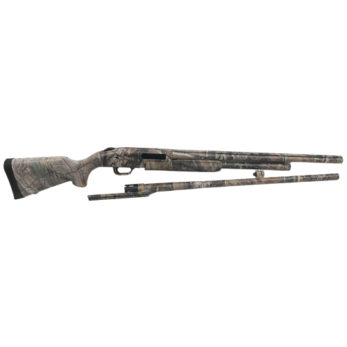 Mossberg 500 Super Bantam 20ga Combo, 22" Accu-Rib and 24" RBRS ported, Realtree camo