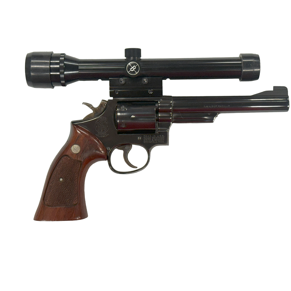 Smith & Wesson Model 19-4 .357 Magnum with 6" Barrel, Bushnell Magnum Phantom Scope Original Sights and Screws Original Papers/Toolkit with Target Stock