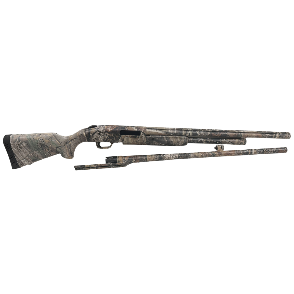 Mossberg 500 Super Bantam 20ga Combo, 22" Accu-Rib and 24" RBRS ported, Realtree camo