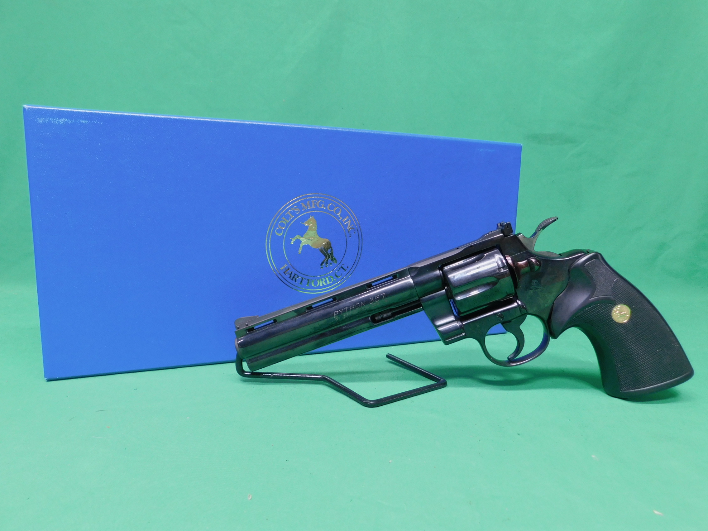 USED 1983 COLT PYTHON .357 MAG 6" BLUED REVOLVER. SENT BACK TO FACTORY FOR -img-0