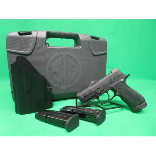 USED SIG SAUER P320 X CARRY 9MM 3.5" W/CASE, HOLSTER, (1) 17RD, & (2) 15RD MAGS