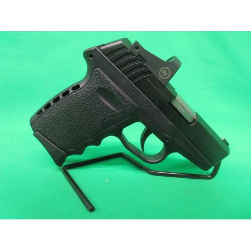 USED SCCY CPX-2 9MM 3" W/BOX, CRIMSON TRACE RED DOT, & (2) 10RD MAGS