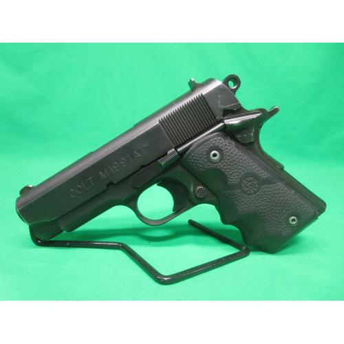 USED COLT M1991A1 COMPACT 45ACP 3.5" 1911 OFFICERS SIZE PISTOL W/ HOGUE GRIPS & (1) 7RD MAG