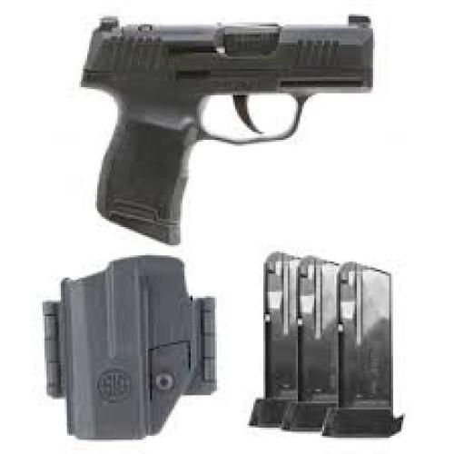 Sig Sauer 365-9-BXR3P-TACPAC P365 BXR Micro-Compact 9mm TacPac 3-12rd Mag NMS