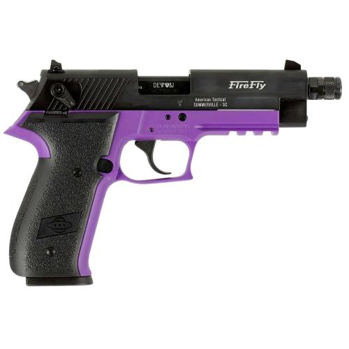 GSG GERG2210TFF FireFly  22 LR 10+1 4.90 Black Steel/Threaded Barrel, Serrated Slide, Zinc Alloy w/Accessory Rail Frame, Black Polymer Grip