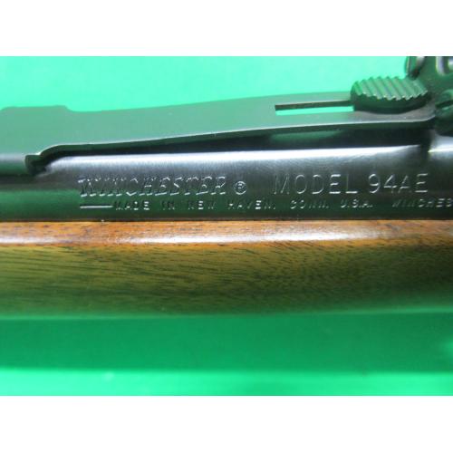 USED WINCHESTER 94AE 20" BLUED LEVER ACTION RIFLE. W/ALLEN SHELL HOLDER 98% VERY CLEAN 