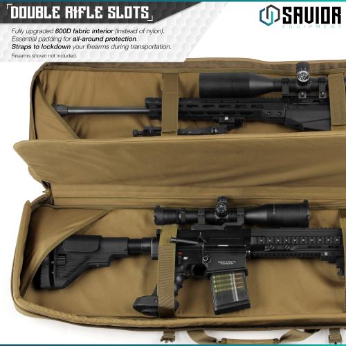 Savior Equipment RB-3612DG-VER2-TN - Urban Warefare - Double Rifle Case - Tan