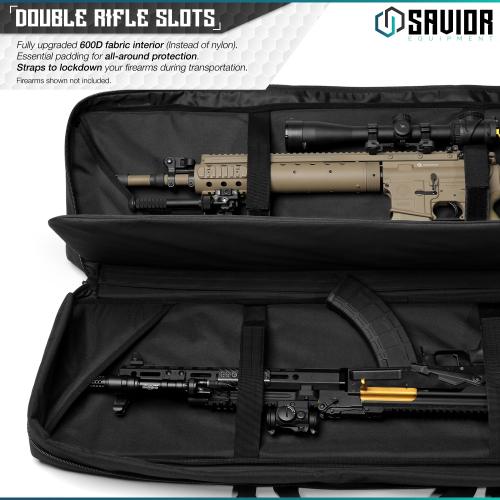 Savior Equipment RB-3612DG-VER2-BK - Urban Warefare - Double Rifle Case - Black