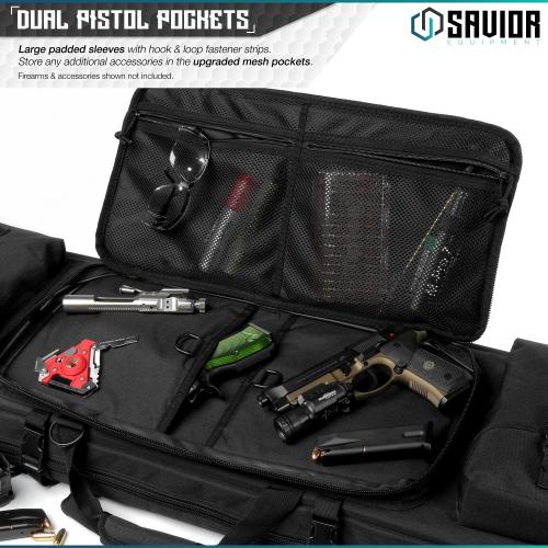 Savior Equipment RB-3612DG-VER2-BK - Urban Warefare - Double Rifle Case - Black