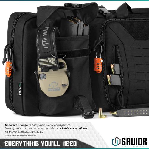 Savior Equipment RB-3612DG-VER2-BK - Urban Warefare - Double Rifle Case - Black