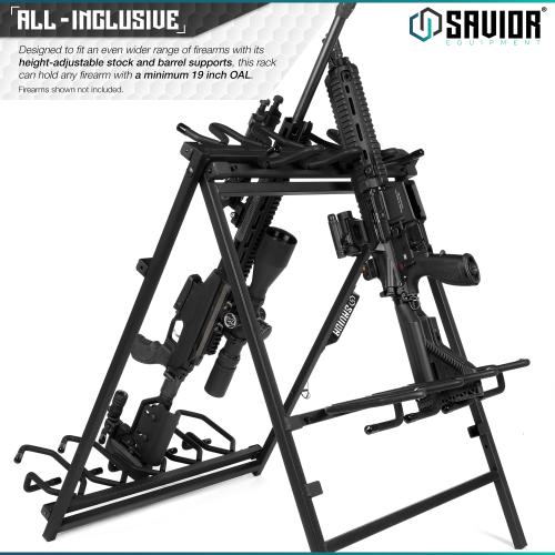 Savior Steel Rifle Rack - 9 SBR Rifle Stand - Tan