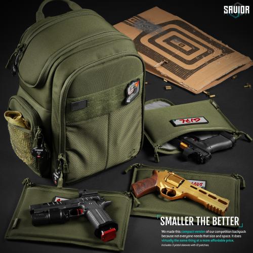 Savior Equipment BP-CPSEMA-WS-OG Pistol Backpack - SEMA Compact II - Green Savior Equipment BP-CPSEMA-WS-OG Pistol Backpack - SEMA Compact II - Green