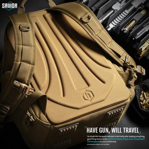 Savior Equipment BP-CPSEMA-WS-TN Pistol Backpack - SEMA Compact II - Tan