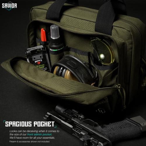 Savior Equipment HC-DGSPORT-WS-OG Double Pistol Bag - Specialist - Green