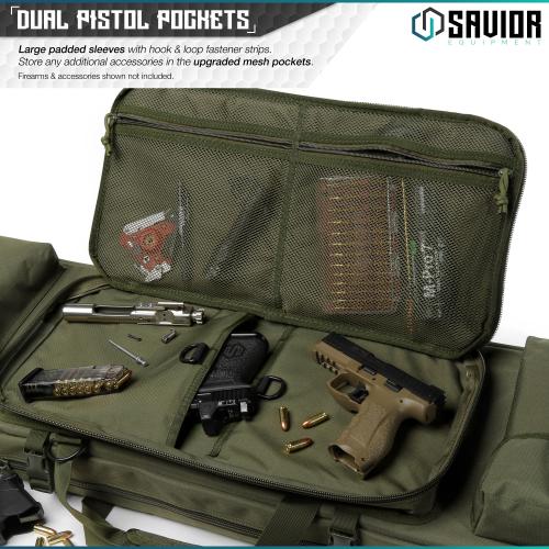 Savior Equipment RB-3612DG-VER2-OG - Urban Warefare - Double Rifle Case - Green