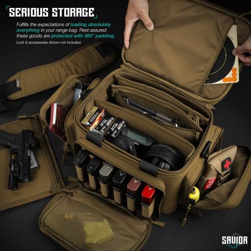 Savior Equipment RA-3GUN-WS-TN Specialist 3 Pistol Range Bag Tan