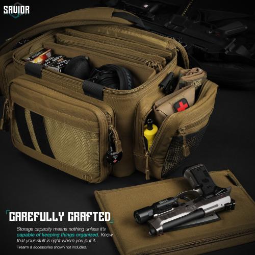 Savior Equipment RA-3GUN-WS-TN Specialist 3 Pistol Range Bag Tan