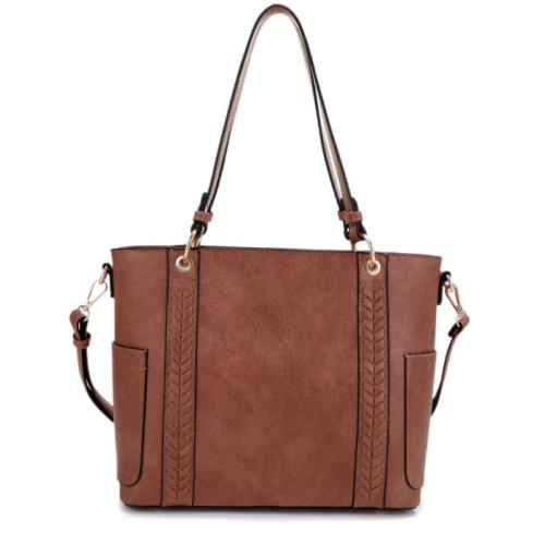 Jessie & James Austin Whipstitching Concealed Carry Lock and Key Tote Tan