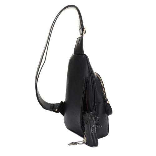 Jessie & James Jeannie Concealed Carry Lock and Key Sling Shoulder Backpack Black